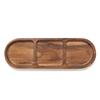 HeMu Solid Wood Three-grid Side Dish Sauce Dish Japanese Pickles Seasoning Dipping Sauce Dish Acacia Wood Partition Plate Dish