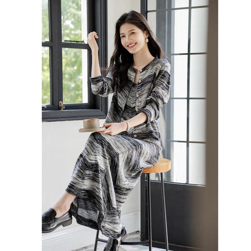 

Mokana Women s Elegant Knitted Top & Long Skirt Set M