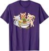 Cute Kawaii Cats Eating Ramen Japanese Noodle Graphic Tee Soft Cotton T-Shirt
