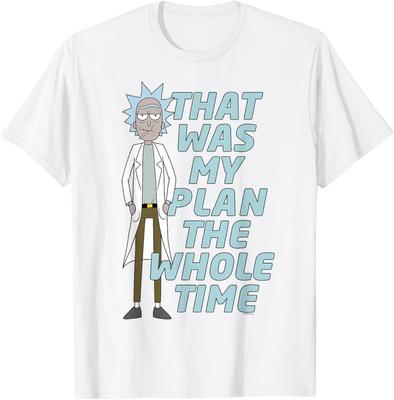Rick and Morty Quello Era il Mio Piano T-shirt Fashion Cartone Animato per Adulti