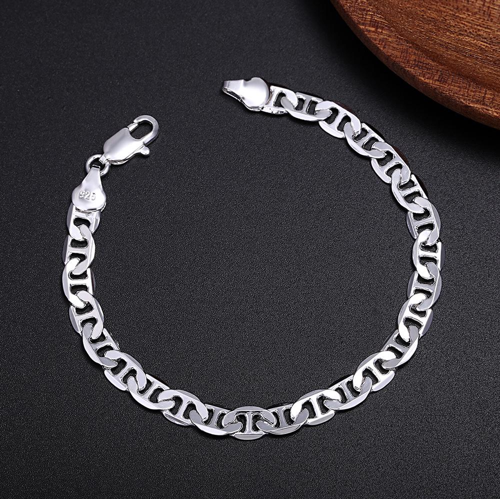 Exquisite Copper-Plated Silver 6MM Day Character Bracelet for Men & Women - Popular Cross-Border Fashion Jewelry.