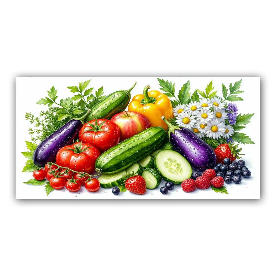 Fresh Vegetables and Fruits Large Size Diamond Painting Diy Full Square Round Drill Rhinestone Embroidery Mosaic Cross Stitch Kits