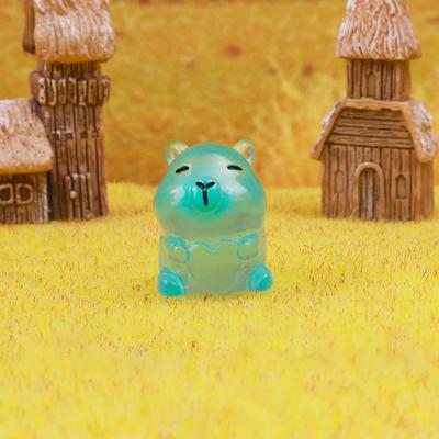1Pc Luminous Capybara Figurine Animals Model Mini Cute Animals Glow In The Dark Figures Garden Micro Landscape Ornament