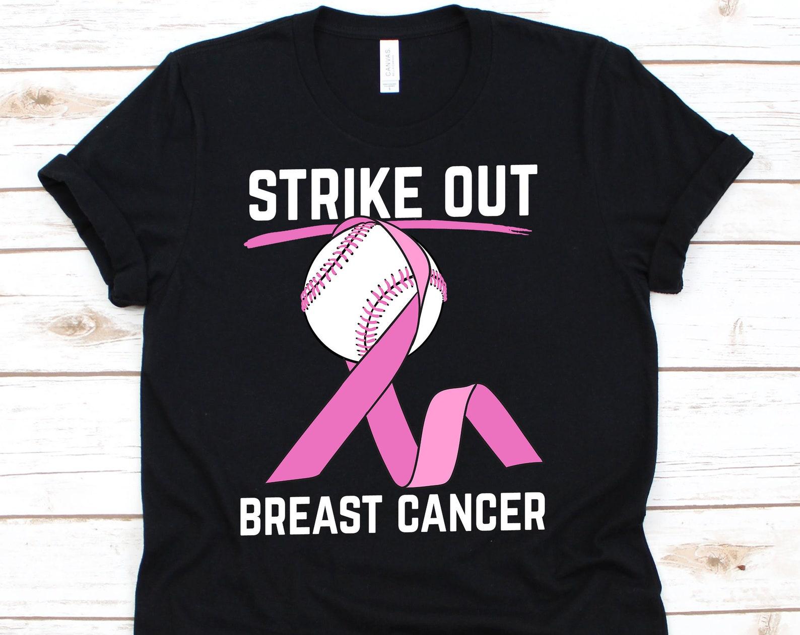 Strike Out Breast Cancer Shirt, Baseball Shirt, Baseball Lovers, Breast Cancer, Cancer Awareness, Breast Cancer Shirt 4XL