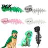 Kleines Haustier Halloween Kostüm Dinosaurier Skelett Katze Kostüm, Plüsch Kapuzen Outfit, Niedliche Gruselige Kätzchen Kleidung Bekleidung für Kätzchen Süßes oder Saures