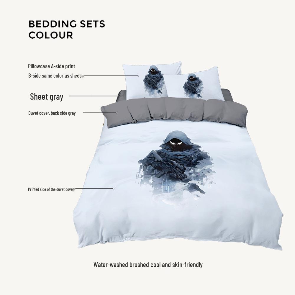 Call of Duty Gaming-Themed Four-Piece Duvet and Bedding Set for Boys' Dorm Room