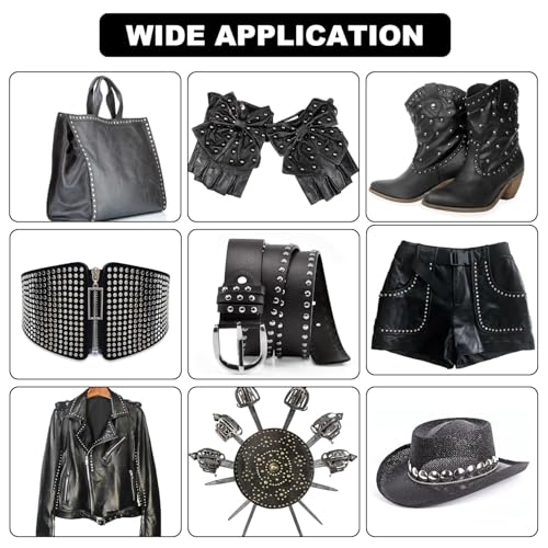 180 Sets Leder Nieten 6mm 8mm 12mm Nieten für Lederarbeiten Nieten mit Locheisen und Befestigung Leder Handwerk Werkzeuge 4 Farben Doppelkopf Nieten für Leder