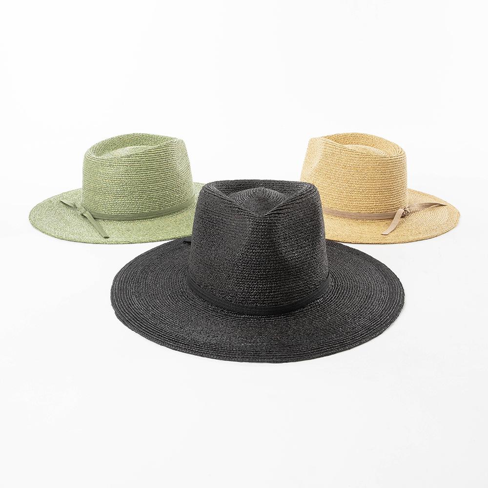 European and American fashion casual department webbing hand-woven dyed raffia jazz hat outdoor sunscreen sunshade straw hat tide