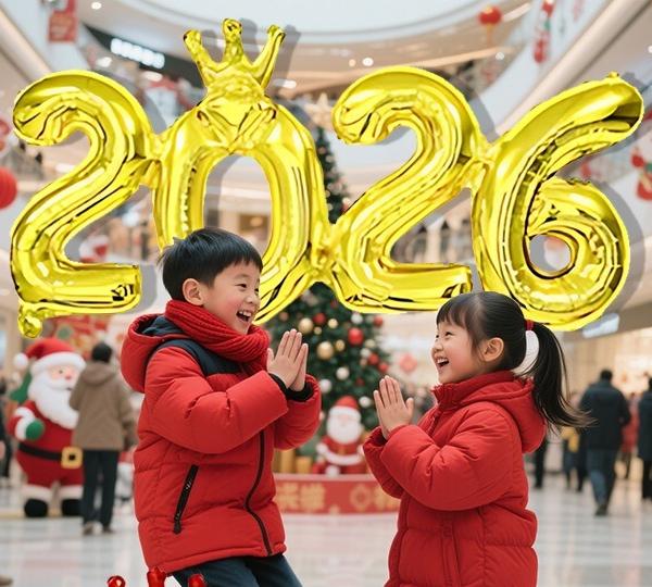 2026 Foil Number Balloon - Metallic New Year's Eve Party Decoration with Floor Stand, Sparkling NYE Countdown Celebration Decor