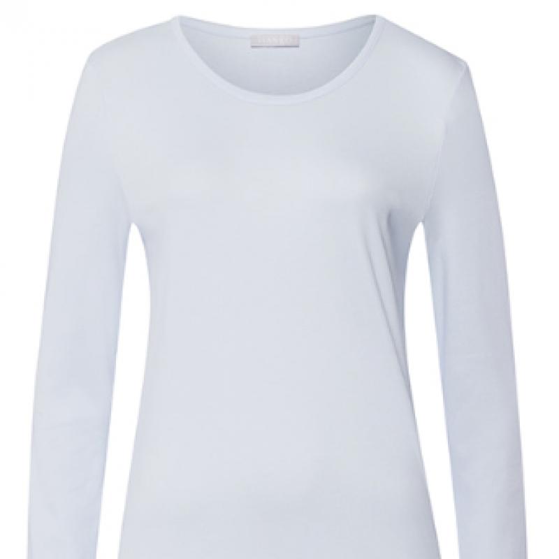 Hanro Long Sleeve Round T shirT 76491 Powder Blue 
