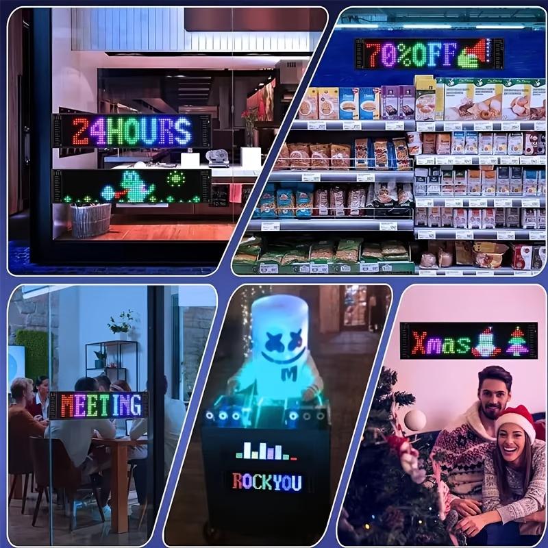 APP Control Flexible LED Matrix Pixel Display Programmable RGB Text Scrolling Message Board USB Sign for Car Truck Store Decor