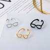 Fashion Ins Cute Mini Glasses Ring Fashion Creative Special-Interest Design Switchable Index Finger Ring Couple's Ring