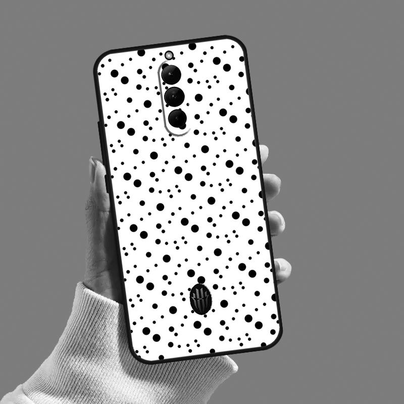Black And White Polka Dot Case For ZTE Red Magic 8S 8 9 Pro Plus Cover For Nubia Red Magic 6 7 6S 7S Pro 6R 5S 5G
