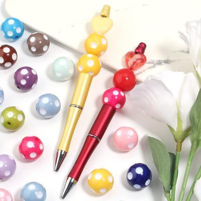 5pcs/lot Resin Hole Drilling Bead Color Round Loose Spacer Beads for DIY Jewelry Making Phone Chain Necklace Beaded Accessories
