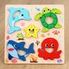 Dibujos Animados Nuevo Puzzles de Madera 3D Seguros Lindos Animales Serie Puzzle de Inteligencia Portátil Animales Puzzles Niños