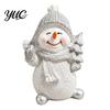 Resin Snowman Statue Christmas Figurine, Festive Tabletop Ornament for Home Living Room Holiday Table Centerpieces Dining Decor, Cute Winter Sculpture