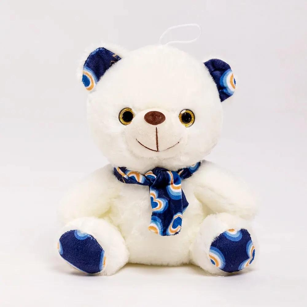 20cm Cute Bear Plush Toy Stuffed Animals Teddy Bear with Scarf Soft Doll Kids Toys Birthday Gift 20cm синий