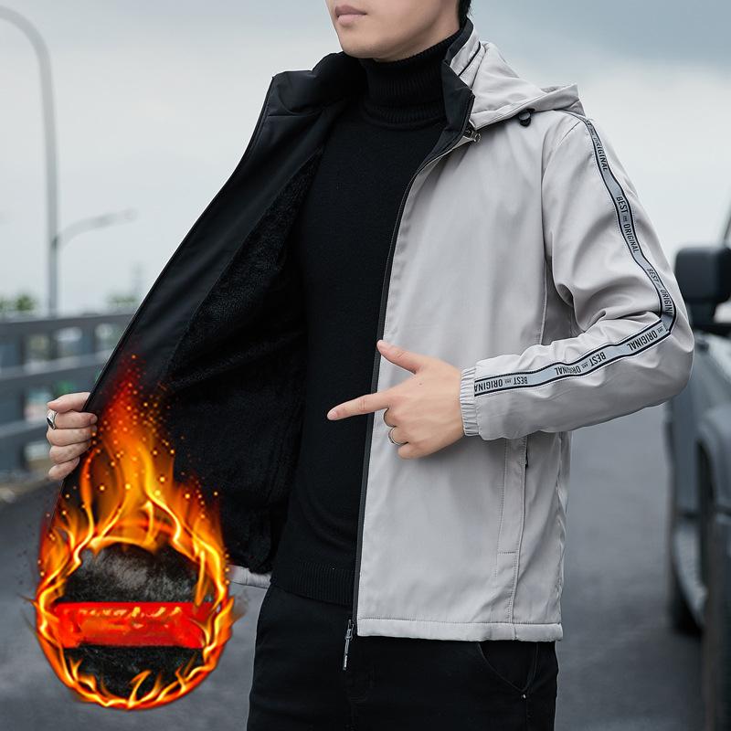 Men's Jackets for Autumn and Winter, Velvet Thickening, Trendy Brand, Handsome Casual Tops, Internet Celebrity Men's Clothing