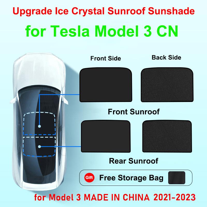 Sunroof Sunshades For Tesla Model 3 Highland 2025 Model Y 2025-24 Ice Cloth Buckle Sun Shade Glass Front Rear Skylight Accessory