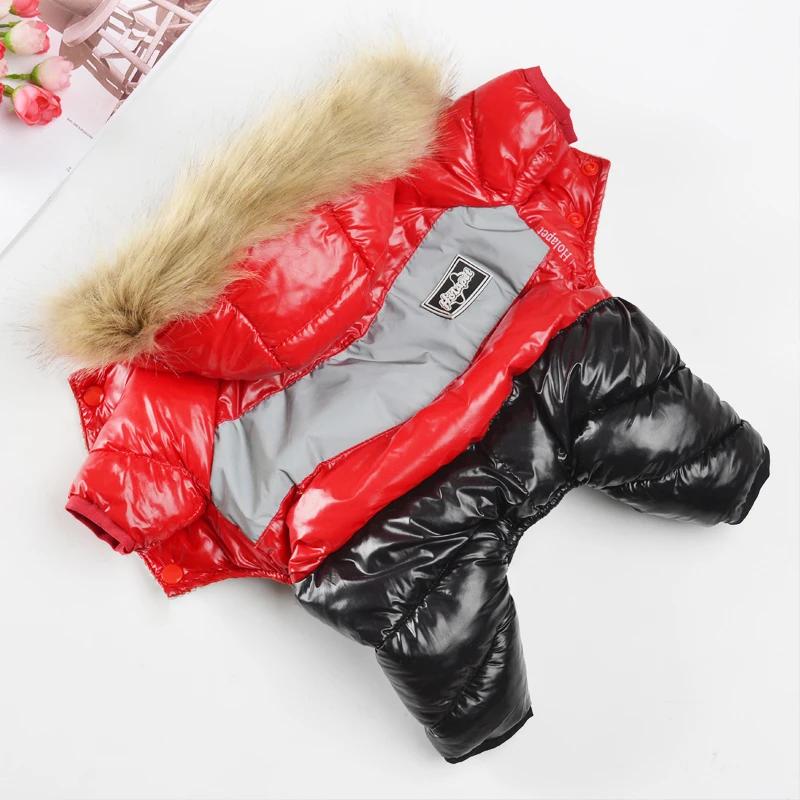 Holapet Winter Hundemäntel für kleine Hunde Warme Kleidung Haustier Wasserdichte Reflektierende Overalls Welpenjacke Mantel Chihuahua Overall