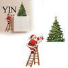 Decorative Christmas Decals Santa Claus Light Switch Sticker, Waterproof PVC Decal, Self Adhesive Wall Art Decor for Home Living Room Bedroom Kitchen