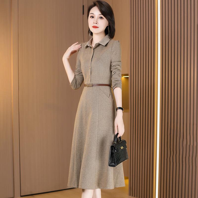 Kebeier Women's Long Sleeve A-Line Commuter Dress