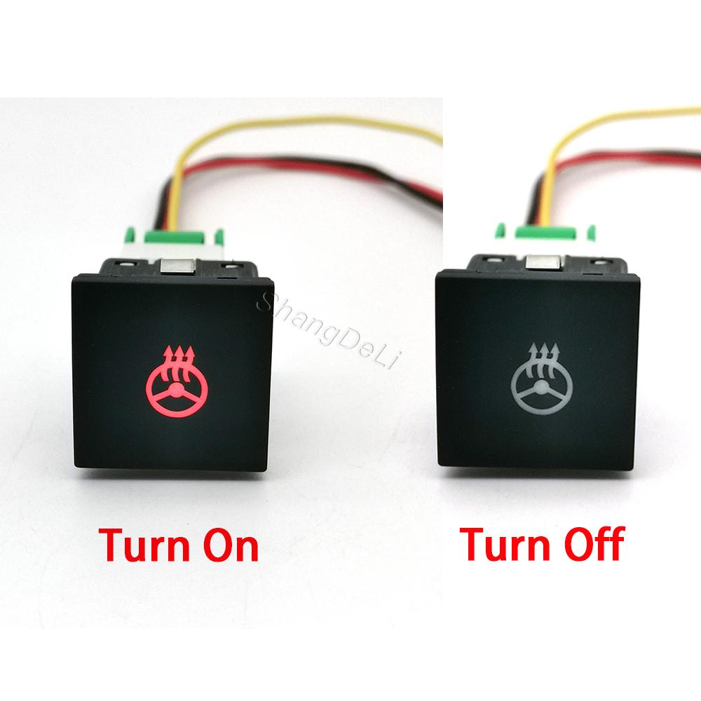 1PC DC12V Car LED DRL Camera Power ON off Fog Light Switch Button with wire For Golf 6 Jetta MK6 Scirocco Touran 2006 - 2012