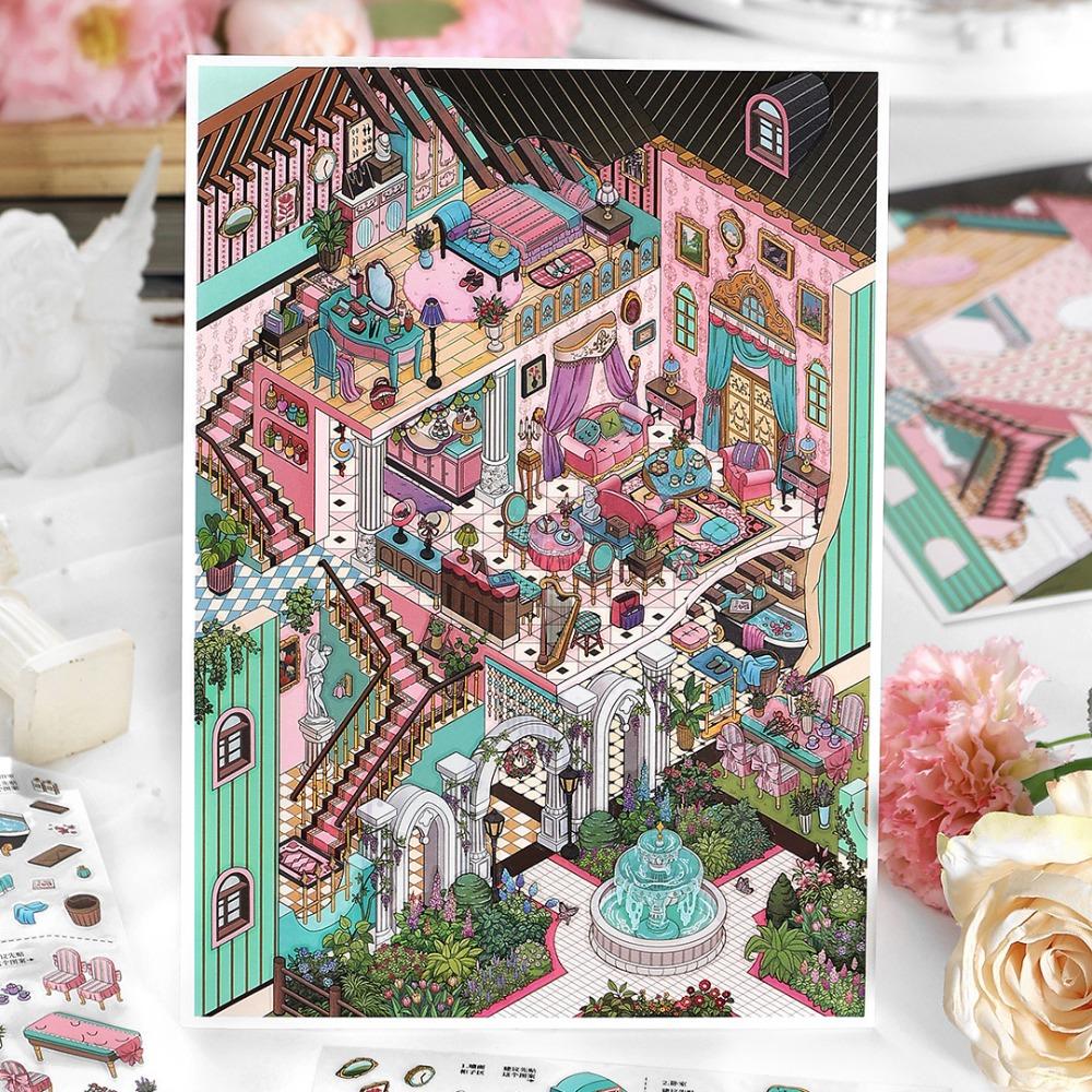 DIY 3D Landscape Sticker My Cabin Series Miniature Scene Collage New Miniature Landscape Sticker Ladies Salon