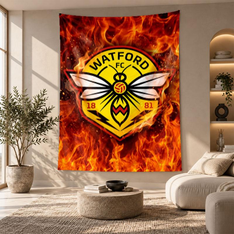 Decorative Tapestry,Watford Football Printed Wall Art, Lightweight Wall Hanging For Bedroom Background