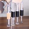 1Pcs Double-Ended 2-In-1 Oval Flat Empty Lip Gloss Tubes With Wand Leak Proof Refillable Packaging Plastic Bottle Travel Kit