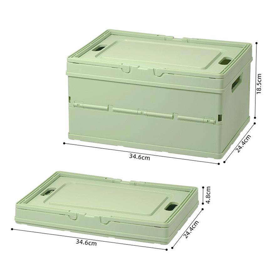Portable Foldable Plastic Storage Box With Lid Household Hand Organizer Container Dorm Books Toys Sundries Storage Bin