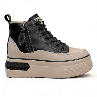 Spring Autumn Shoes Women Fashion Sneakers Genuine Leather Height Increasing Shoes 8cm Platform Brand Ladies Sneakers