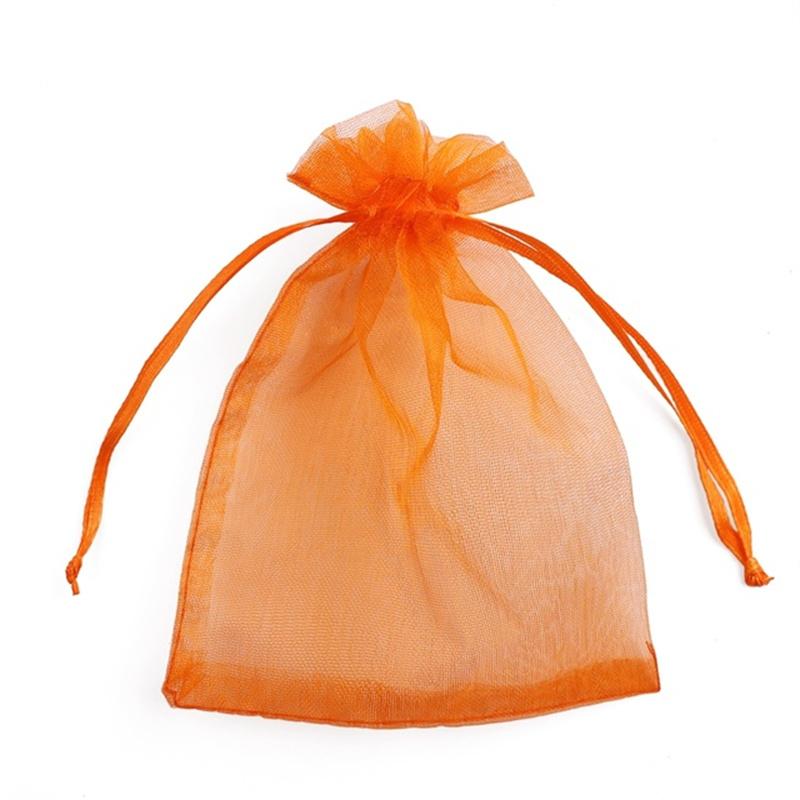 50/100pcs Solid Color Yarn Organza Gift Bags Organza Bag Mesh Wedding Candy Packaging Bag Storage Tulle Fabric Pouches 50%