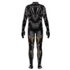 Black Panther Movie Cosplay Jumpsuit with Integrated Gloves for Halloween