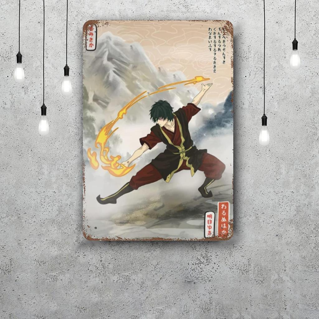 zuko Cartoon Retro Vintage Tin Sign Poster Decorative Plaque Metal Plate Wall Decor