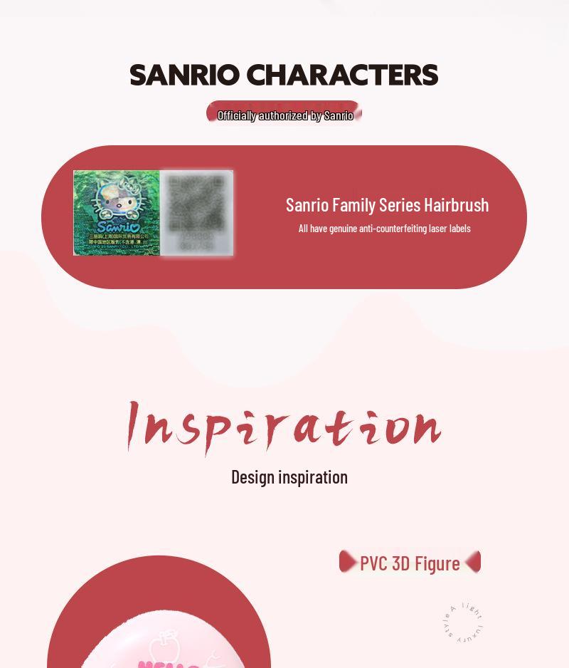 Sanrio Licensed Cute Cartoon Heart Air Cushion Massage Comb