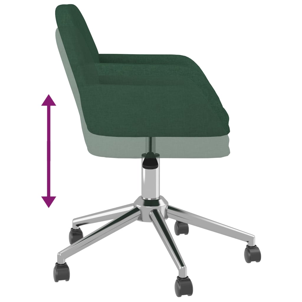 Dining Room Chairs 2 Pcs Swivel Dark Green Fabric