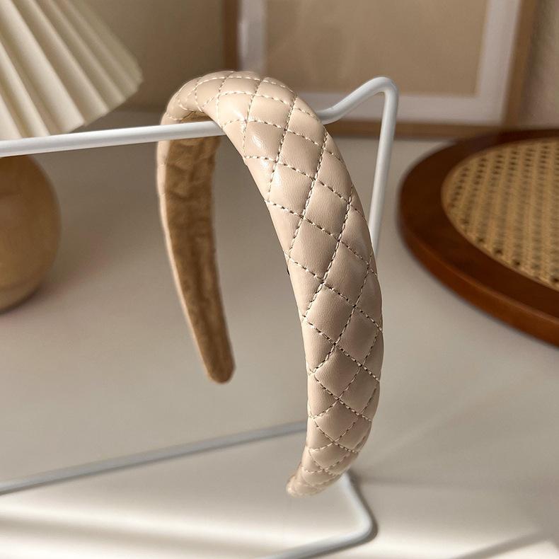 Autumn/Winter Fashion Brown Color Headbands Sponge Wide Crystal Hair Bands for Woman Temperament Hair Hoop Hair Accessories