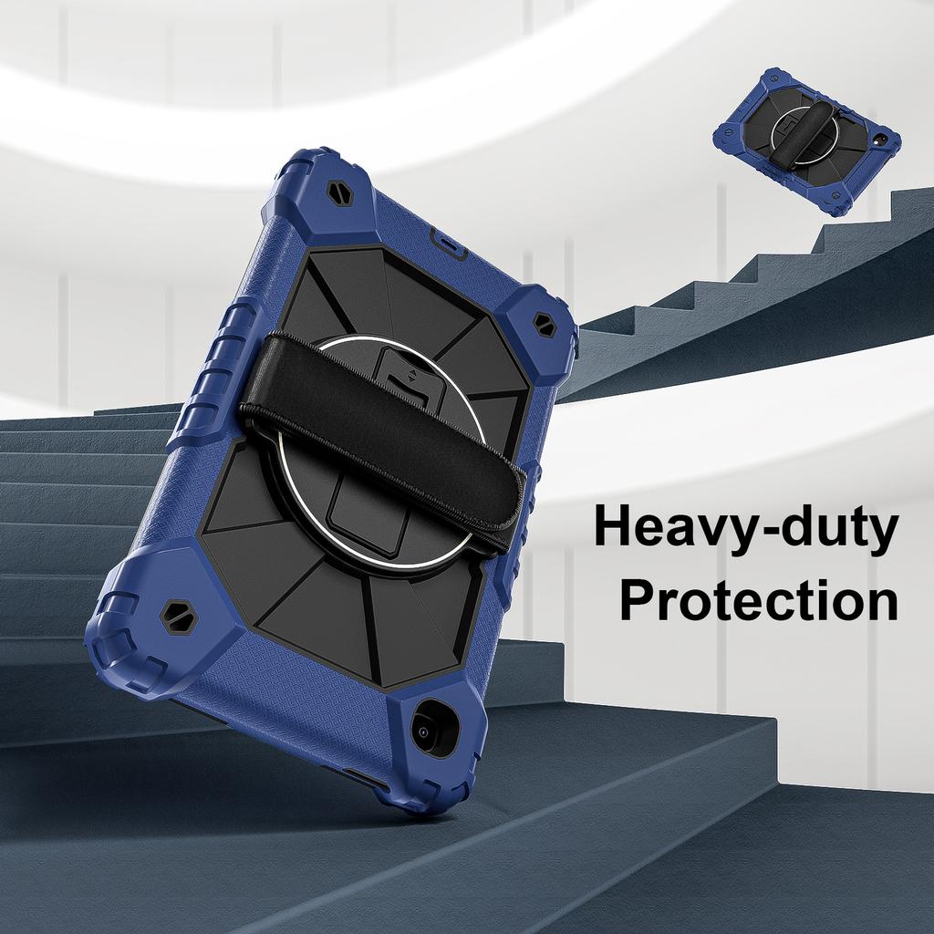 For Samsung Galaxy Tab A7 Lite 8.7-inch T225/T220 Case Silicone+PC Kickstand Tablet Cover with Handy Strap,Shoulder Strap