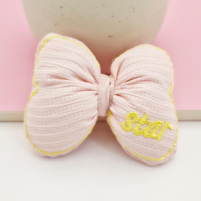 Candy Color Embroidered Bowknot: Fresh Fabric DIY Accessories for Shoes, Socks, Bags, Hair, and Clothing.