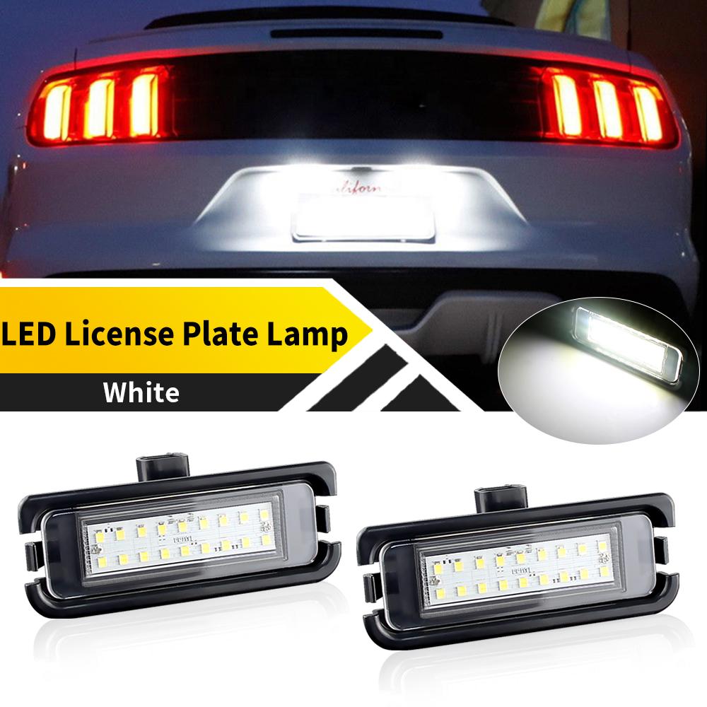 2PCS White Number Plate Lamp For Ford Mustang 2015-2019 OEM FR3Z-13550-A FR3Z13550A LED Bulb Rear License Plate Lamp Tail Lamp