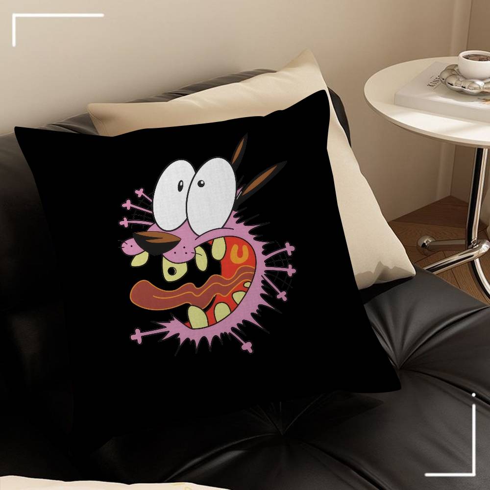 Movie C-Courage Cowardly Dog   Cushion Cover Car Throw Pillow Case For Sofa Car Christmas Gift 40x40cm 45x45cm
