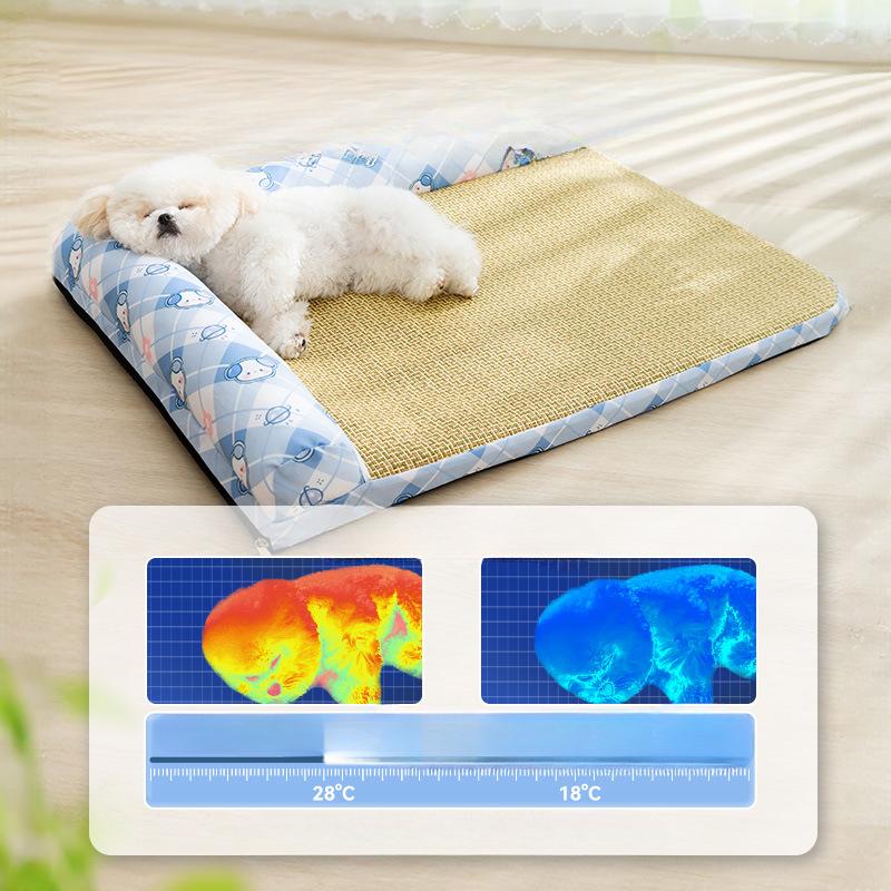 Spring and Summer Removable and Washable Dog Cool L-shaped Mat Kennel  Small and Medium-sized Dog Sofa Nest  Cat Nest  Pet Nest Mat