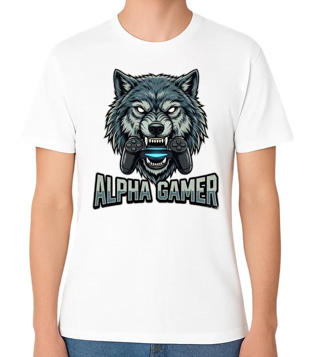 Alpha Gamer Wolf Controller Graphic T-Shirt Gaming Gift Unisex Tee M