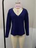 2025 Euro-American Autumn/Winter V-Neck Gold Long-Sleeve Casual T-Shirt