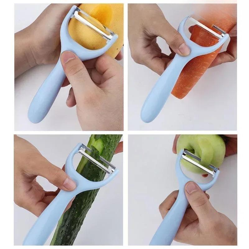Kitchen Long Style Fruit Peeler, Stainless Steel Peeler For Peeling Apples, Potatoes, And Loofah