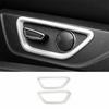 Fit For Ford Mustang 2015- Matte Silver Seat Button Panel Frame Trim 2PCS
