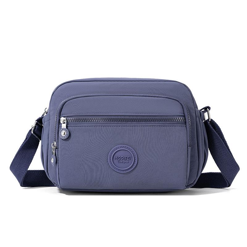Crossbody Bag Multi-Layer Pocket Shoulder Bag Water-Repellent Nylon Women's Small Square Bag