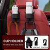 Backseat Car Organizer with Cup Holder, Multifunctional Back Seat Car Organizer with Two Seat Hooks, Hold Snacks Drinks & Phones
