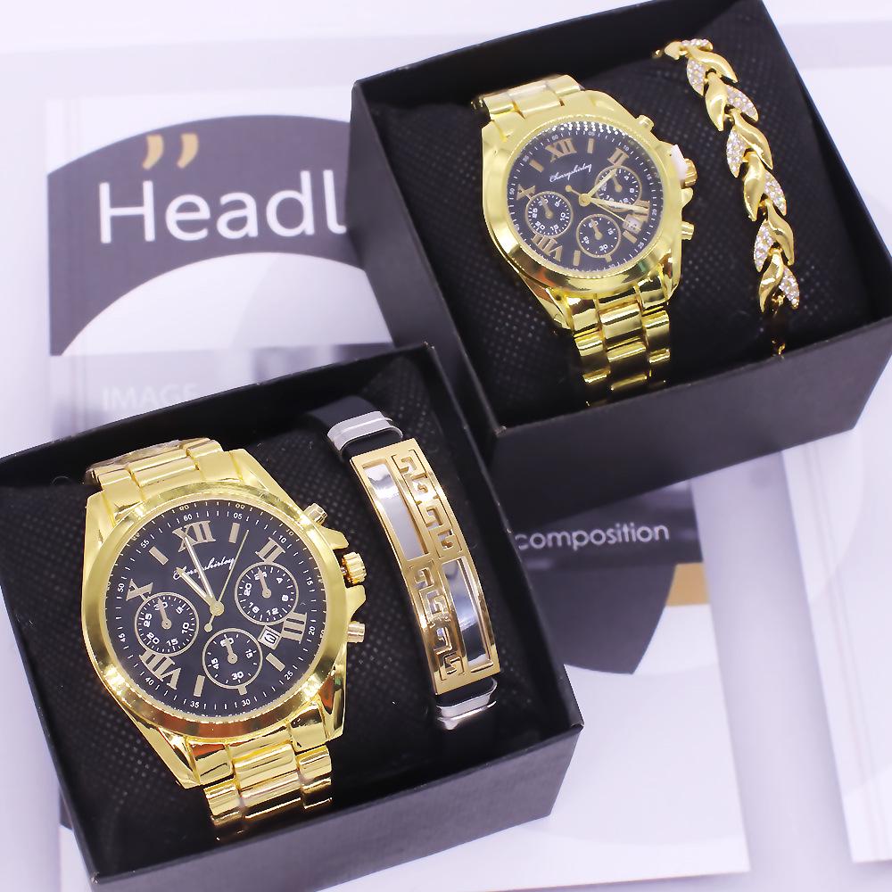 Couple's Waterproof Quartz Wristwatch Set for Men and Women